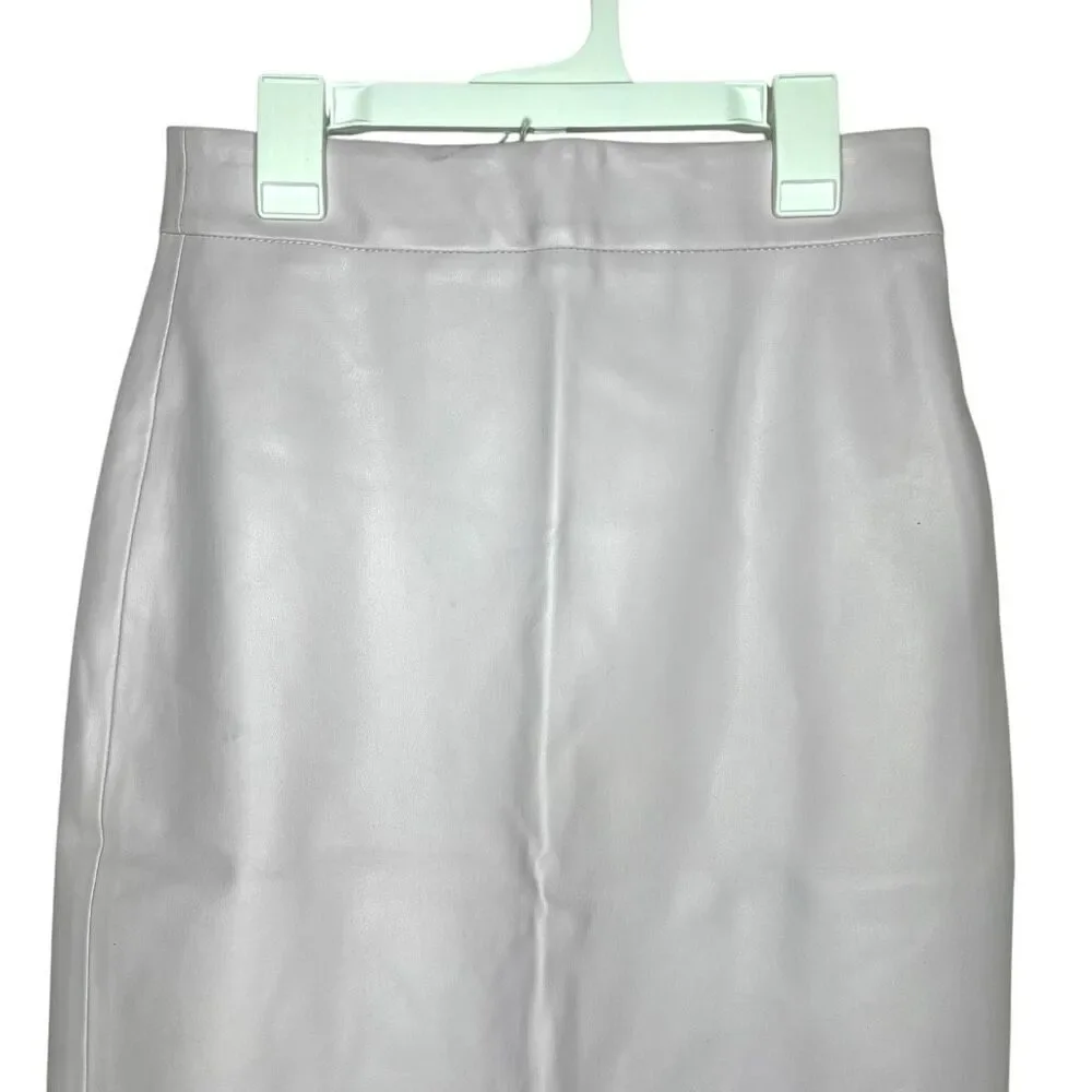 Susana Monaco Essential Faux Leather Pencil Skirt in Opal Small - Picture 2 of 16